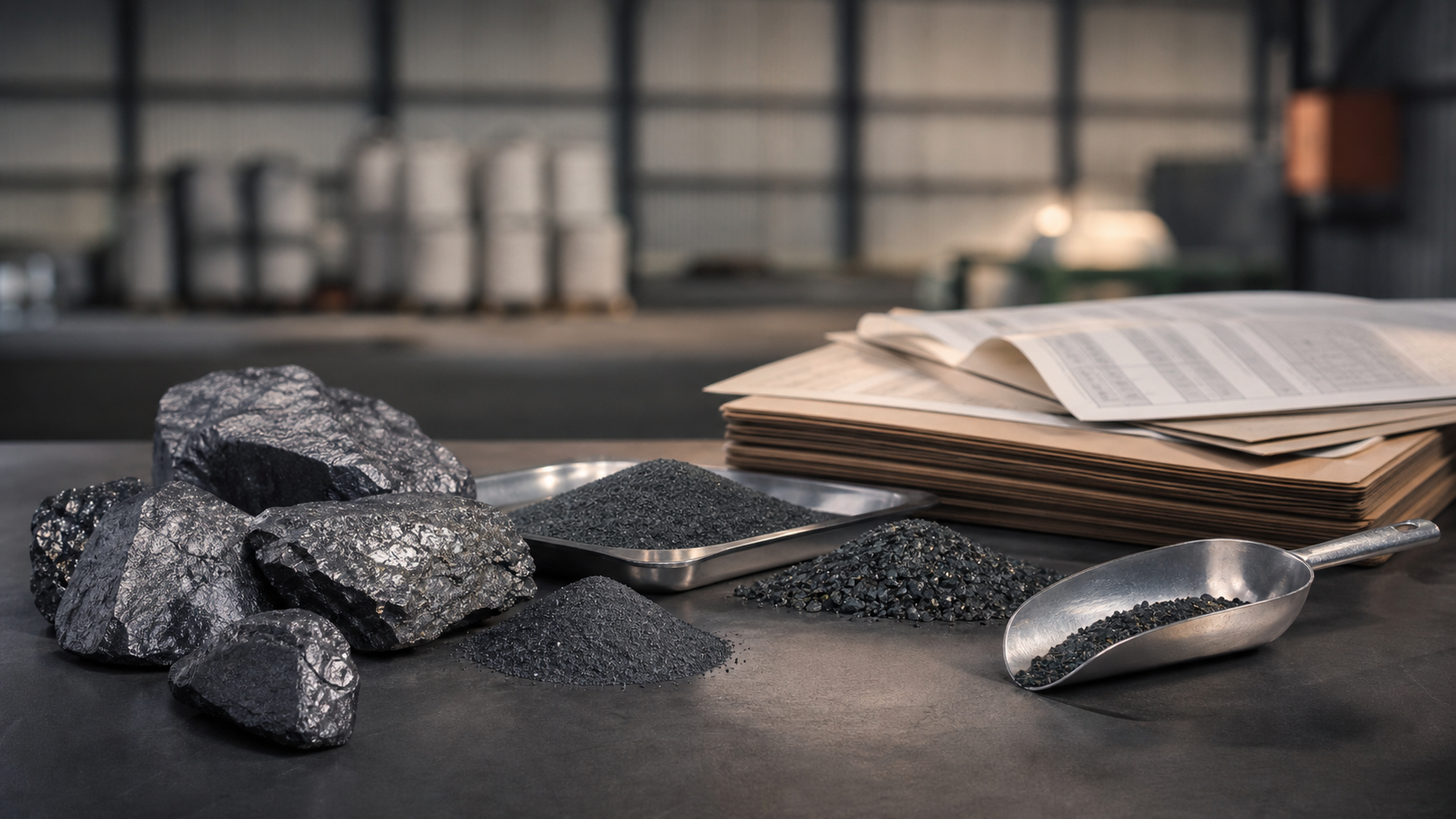 Chrome ore lumps and concentrate samples with assay documents